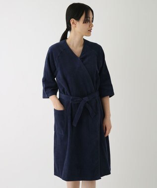 UCHINO エアリータッチ ラグランレディスローブ ダークブルー