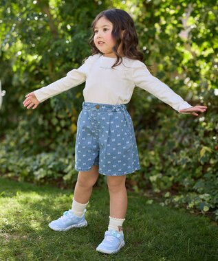 ANY KIDS チュールフリル 長袖Tシャツ エクリュ