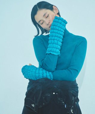 KWD 【日本製】DOWN ARM WARMER グリーンダウン ダウンアームウォーマー ブルー