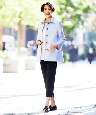 【ジェイプレス】美品 撥水加工 コットン ツイル ショート ステンカラー コート セール】 【WEB限定カラーあり・撥水】80/2 T/C ツイル ステン