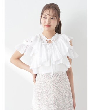 earth music&ecology ２ＷＡＹフリルブラウス White