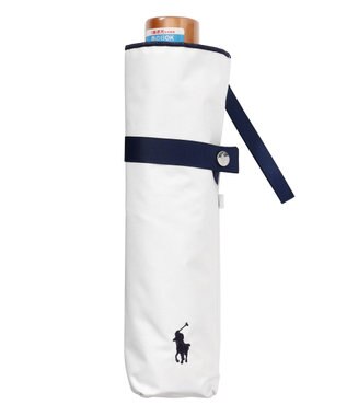 MOONBAT POLO RALPH LAUREN 晴雨兼用日傘 折りたたみ傘 ワンポイントPP／一級遮光 遮熱 UV オフホワイト