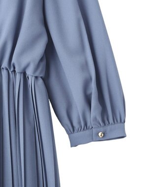 YECCA VECCA ジョーゼットプリーツワンピース Blue