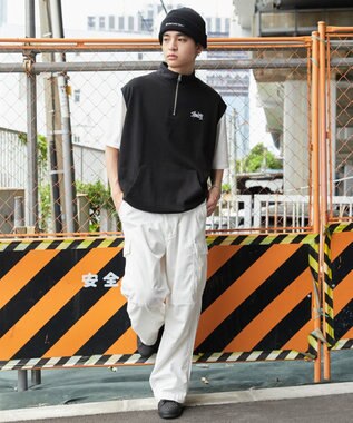 WEGO 【ユニセックス着用ITEM】ノースリハーフジッププルオーバー ブラック