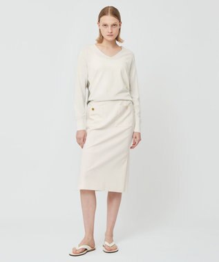 BEIGE， PIERIS / Vネックニット Ecru×Steel