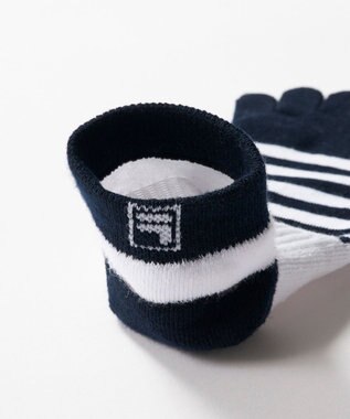 FILA GOLF／marie claire 【FILA GOLF】 ボーダージャガード五本指アンクルソックス ネイビー