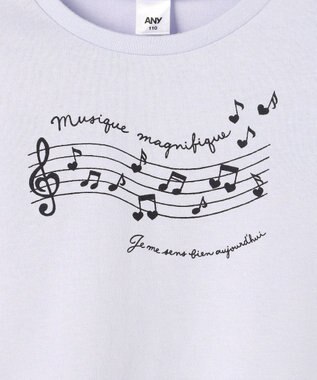 ANY KIDS 【WEB限定】7days プリント 長袖Tシャツ サックスブルー×音符