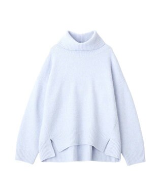 YECCA VECCA スリットタートルネックニット Sax