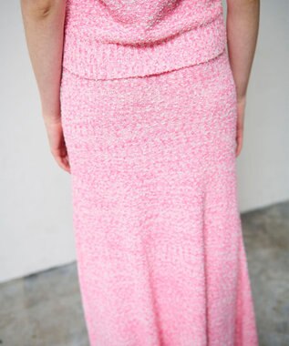 GRACE CONTINENTAL ネップツイードニットスカート ピンク