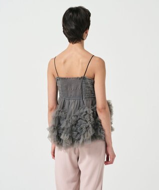 GRACE CONTINENTAL チュールフリルキャミソール グレー