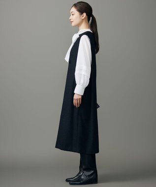 自由区 L 【17号サイズまで展開・カタログ掲載】ブライトリングツイード ジャンパースカート ネイビー