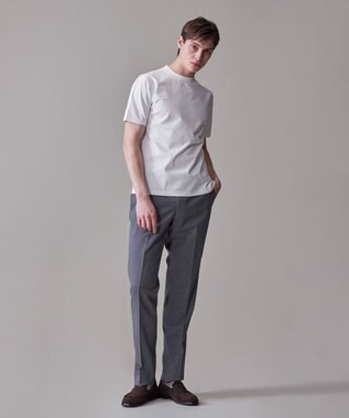 J.PRESS MEN シルクのような光沢感の上品Tシャツ【UVカット / 接触冷感 / 吸水速乾】【J.PRESS PREMIUM JERSEY】ポンチクルーネック Tシャツ ホワイト系