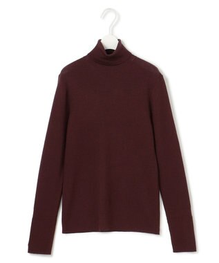 ICB 【CLASSY.1月号掲載・新色追加・洗える】エクストラファインメリノ タートルネックプルオーバー バーガンディ系