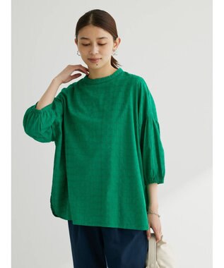 Green Parks Ｉ　ＳＥＴ２点　刺繍７分袖ブラウス＋タンクトップ Green