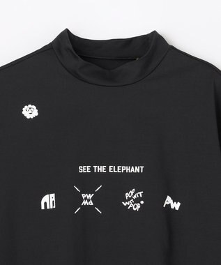 PW CIRCULUS 【WOMEN】アニマルグラフィックモックネック  ゴルフウェア レディース ブラック系