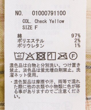 earth music&ecology アソートオーバーシャツ Check Yellow