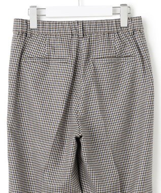23区 ウールミルドストレッチチェック テーパードパンツ キャメルチェック