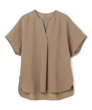 UNFILO 【セットアップ着用可】サマーセットアップ スキッパーブラウス モカ