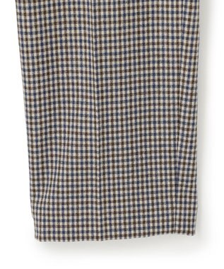 23区 ウールミルドストレッチチェック テーパードパンツ キャメルチェック