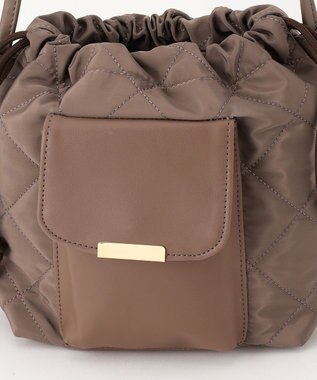 ANY キルティングドロストショルダーバッグ チャコールグレー