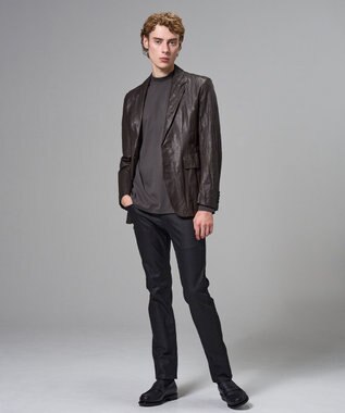 JOSEPH HOMME 【洗い加工】シュリンクエアレザー 　ジャケット ダークブラウン系