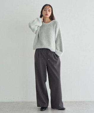 earth music&ecology Ｗフェイスシャギープルオーバー Light Gray