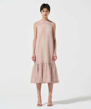 GRACE CONTINENTAL チュールチェックワンピース ベージュ