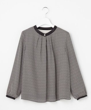 ANY SIS L 【裏起毛】エニポカ バンドカラー ブラウス 千鳥