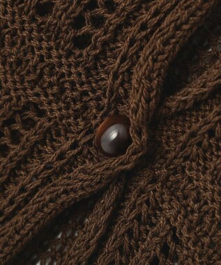 earth music&ecology メッシュレース襟付きカーディガン Brown