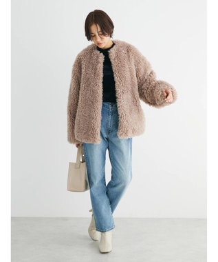 Green Parks ・ＥＬＥＮＣＡＲＥ　ＤＵＥ　シープファーノーカラーコート Beige