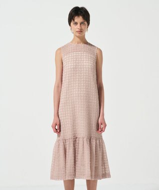 GRACE CONTINENTAL チュールチェックワンピース ベージュ