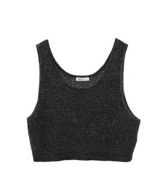 CRAFT STANDARD BOUTIQUE ワッフル編み短丈ニットベスト Black