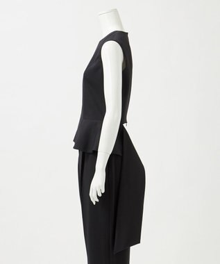 23区 S 【エステータ】ライトダブルクロス バックリボン ペプラムトップス ブラック系