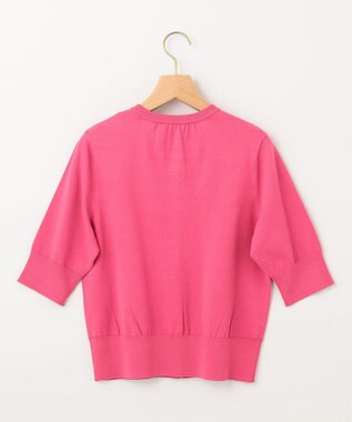 組曲 【5色展開・洗える】MINA半袖 カラーカーディガン オールドローズ系