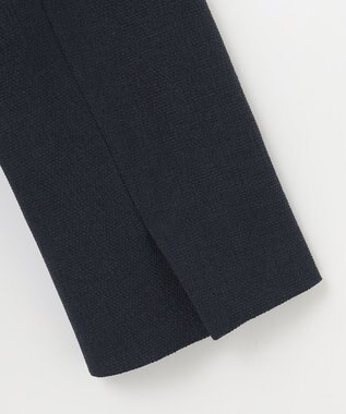 J.PRESS LADIES ナチュラルツイードストレッチ ノーカラー ジャケット ネイビー系