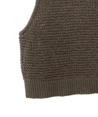 CRAFT STANDARD BOUTIQUE ワッフル編み短丈ニットベスト Khaki