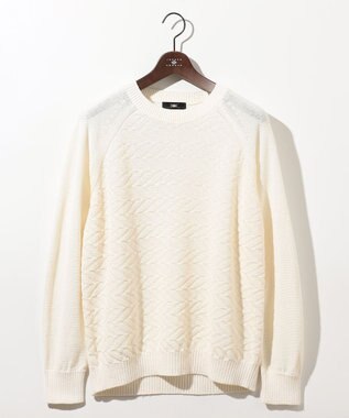 JOSEPH ABBOUD 【和紙使用エコ素材/日本素材/軽量/通気性/速乾性】和紙ムリネ ニット クルーネック ニット アイボリー系