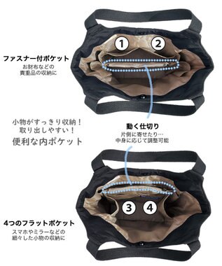 ROOTOTE 3674【仕切り+自立+撥水】LT.ラウンド.パルーティ.キルト-D 01：ブラック