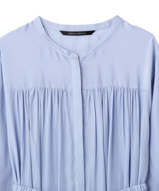 YECCA VECCA ベルト付きギャザーワンピース Blue