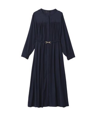 YECCA VECCA ベルト付きギャザーワンピース Navy