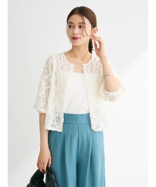 Green Parks ・SUGAR SPOON フラワーレースカーディガン Off White