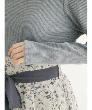 Green Parks ・ＥＬＥＮＣＡＲＥ　ＤＵＥ　リブ×フラワーキリカエワンピ Gray Mixture