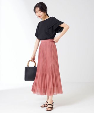 ANY SIS 【接触冷感】レイヤードスリーブ ニット ブラック