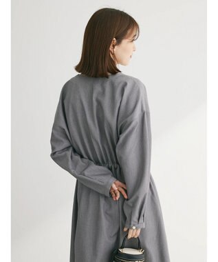 Green Parks ・ＥＬＥＮＣＡＲＥ　ＤＵＥ　Ｖネックイロイロ釦ワンピース Gray Mixture