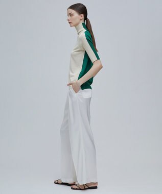 BEIGE， JULIE / 半袖ニット Mint x Slate