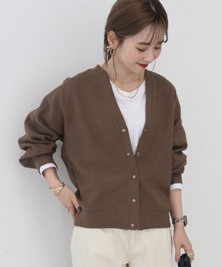 AMERICAN HOLIC Ｖネックリップルカーディガン Mocha