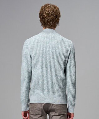 JOSEPH HOMME 【新柄】シルクバルキー　ハイネックジップアップニット スモーキーグリーン系