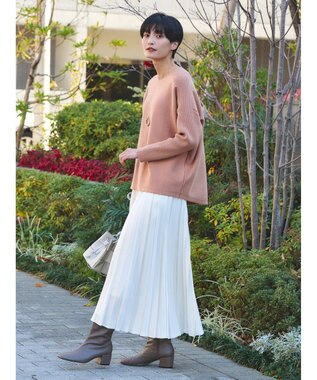 AMERICAN HOLIC バイパチ袖リブラグランニットプルオーバー Pink Beige