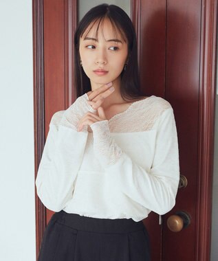 earth music&ecology あったか２ｗａｙレースプルオーバー Ivory