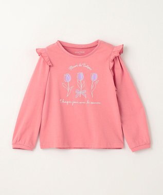 ANY KIDS 【WEB限定】7days プリント Tシャツ コーラル×チューリップ